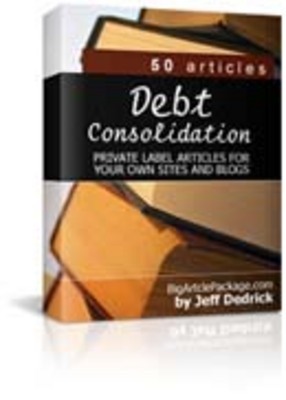 Product picture debt consolidation 50 PLR articles
